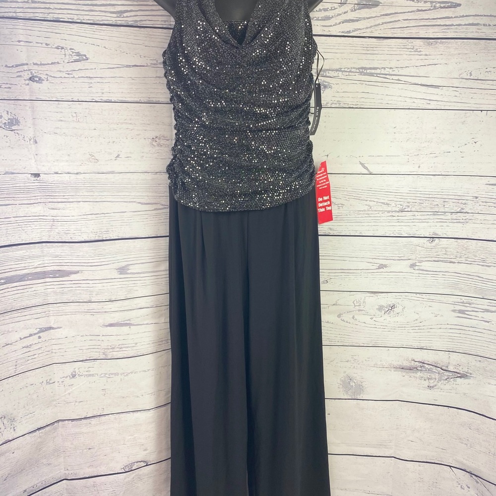R&M Jumpsuit Silver and black wide legged